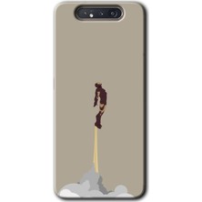 Gramaphone Galaxy A80 Kılıf Hd Desen Baskılı Arka Kapak + Kırılmaz Cam - Ironman-Airport