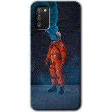 Gramaphone Galaxy A03S Kılıf Hd Desen Baskılı Arka Kapak - Smoke Astronot