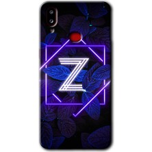 Gramaphone Galaxy A10S Kılıf Hd Desen Baskılı Arka Kapak - Dark Neon Yaprak Z Harfi