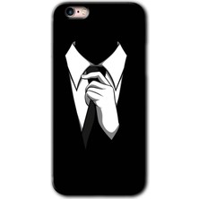 Gramaphone iPhone 6s Plus Kılıf Hd Desen Baskılı Arka Kapak + Kırılmaz Cam - Smokin