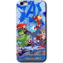 Gramaphone iPhone 6s Plus Kılıf Hd Desen Baskılı Arka Kapak + Kırılmaz Cam - Avengers Cartoon