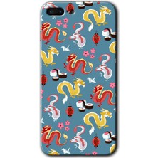 Gramaphone iPhone 7 Plus Kılıf Hd Desen Baskılı Arka Kapak + Kırılmaz Cam - Funky Dragon
