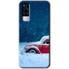 Gramaphone Vivo Y51 Kılıf Hd Desen Baskılı Arka Kapak + Kırılmaz Cam - Karlı Vosvos