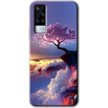 Gramaphone Vivo Y53S Kılıf Hd Desen Baskılı Arka Kapak + Kırılmaz Cam - Wash Red Wall