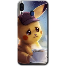 Gramaphone Galaxy M20 Kılıf Hd Desen Baskılı Arka Kapak + Esnek Nano Cam - Üzgün Pikaçu