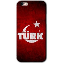 iPhone 6 Plus Kılıf Hd Desen Baskılı Arka Kapak + Esnek Nano Cam - Ayyıldız Türk