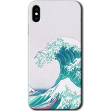 Gramaphone iPhone x Kılıf Hd Desen Baskılı Arka Kapak + Esnek Nano Cam - Dalga