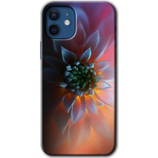 Gramaphone iPhone 12 Kılıf Hd Desen Baskılı Arka Kapak + Kırılmaz Cam - Çiçek Motif