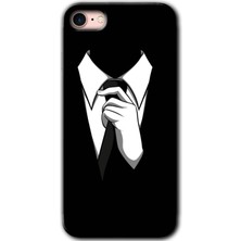 Gramaphone iPhone 7 Kılıf Hd Desen Baskılı Arka Kapak + Kırılmaz Cam - Smokin