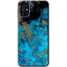 Galaxy M31S Kılıf Hd Desen Baskılı Arka Kapak + Kırılmaz Cam - Klas Mermer