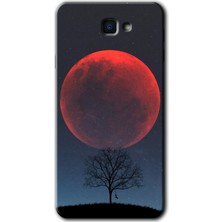 Gramaphone Galaxy J7 Prime Kılıf Hd Desen Baskılı Arka Kapak + Kırılmaz Cam - Kanlı Ay