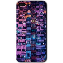 Gramaphone iPhone 7 Plus Kılıf Hd Desen Baskılı Arka Kapak + Kırılmaz Cam - Şehir Görünümü