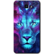 Gramaphone Galaxy J7 Prime Kılıf Hd Desen Baskılı Arka Kapak + Kırılmaz Cam - Neon Lion