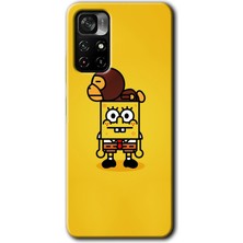Gramaphone Redmi Note 11T Kılıf Hd Desen Baskılı Arka Kapak + Kırılmaz Cam - Sünger Bob