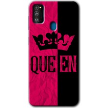 Gramaphone Galaxy M30S Kılıf Hd Desen Baskılı Arka Kapak + Kırılmaz Cam - Queen
