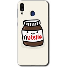 Gramaphone Galaxy M20 Kılıf Hd Desen Baskılı Arka Kapak + Esnek Nano Cam - Nutella Aşkım