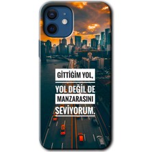 Gramaphone iPhone 12 Kılıf Hd Desen Baskılı Arka Kapak + Kırılmaz Cam - Manzara Seviyorum