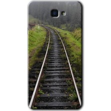 Gramaphone Galaxy J7 Prime Kılıf Hd Desen Baskılı Arka Kapak + Kırılmaz Cam - Tren Yolu