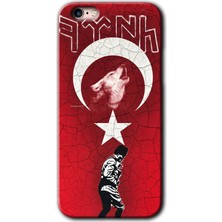 Gramaphone iPhone 6s Plus Kılıf Hd Desen Baskılı Arka Kapak + Kırılmaz Cam - Bozkurt Atam