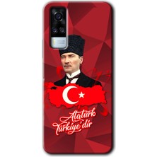 Gramaphone Vivo Y51A Kılıf Hd Desen Baskılı Arka Kapak + Esnek Nano Cam - Atatürkiye