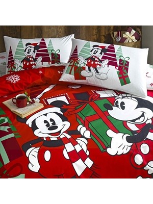 Taç Disney Minnie&mickey Christmas Pamuk Çift Kişilik Nevresim Takımı