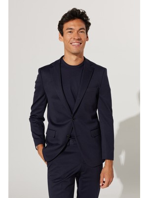 Altınyıldız Classics Erkek Koyu Lacivert Slim Fit Dar Kesim Mono Yaka Takım Elbise