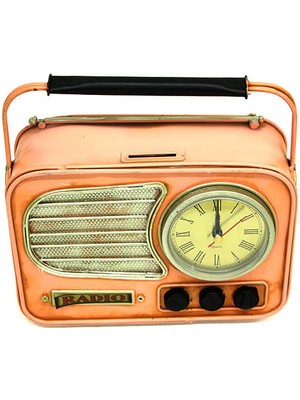 Tekinhediyelik Dekoratif Vintage Metal Radyo Saat