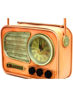 Tekinhediyelik Dekoratif Vintage Metal Radyo Saat