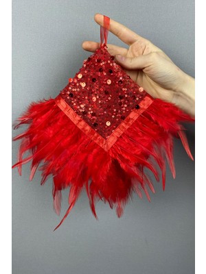 Hayalperest Boncuk Otantik Boncuk Işlemeli Tüylü Gelin Halay Mendili 5 Adet