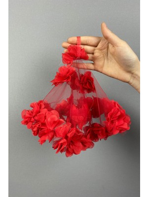 Hayalperest Boncuk Şifon Lazer Çiçekli Gelin Halay Mendili 1 Adet