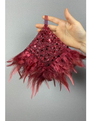 Hayalperest Boncuk Otantik Boncuk Işlemeli Tüylü Gelin Halay Mendili 1 Adet