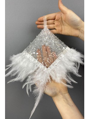 Hayalperest Boncuk Otantik Boncuk Işlemeli Tüylü Gelin Halay Mendili 5 Adet