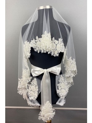 Hayalperest Boncuk Vip Model Gelin Kına Duvağı Yüz Örtüsü