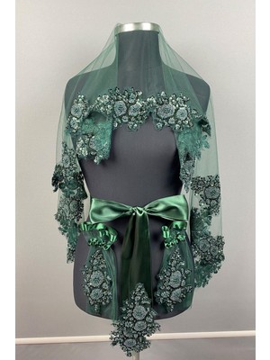 Hayalperest Boncuk Vip Model Gelin Kına Duvağı Yüz Örtüsü