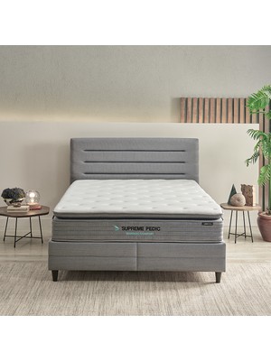 Yataş Bedding Supreme Pedic Yatak - Baza - Başlık Set -Mavi 140 x 190 cm