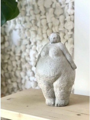 Ev Dekor Dekoratif Ikili Gri Fat Lady Iskandinav Heykel Biblo Biblo Büst  Aksesuar
