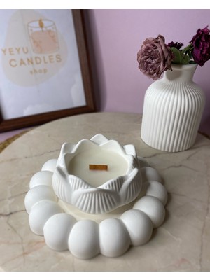 Yeyu Candles Bubble Dekoratif Tabak & Lotus Mum & Mini Vazo