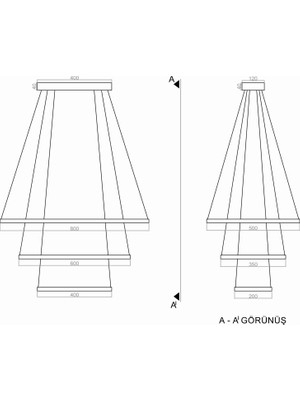 voxlamp lighting solutions Sarkıt Led Avize Trinty