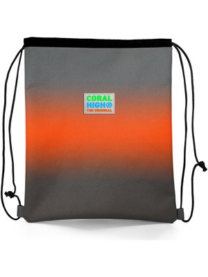 Coral High Kids Gri Turuncu Renk Geçişli Ipli Büzgülü Sırt Çantası 22448