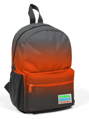Coral High Minik Yuva Sırt Çantası Gri Turuncu Renk Geçişli Iki Bölmeli 23548