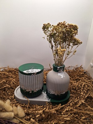 İdyllart Store Cok Renkli Beton 3 Lü Dekorasyon Seti