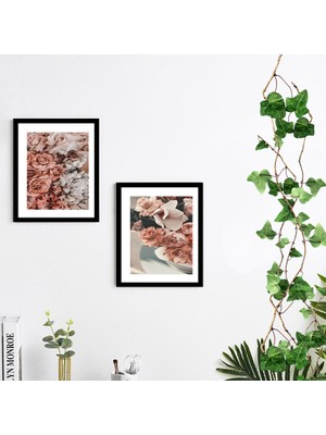 Trend Poster Çiçek Dekorlu Ahşap Poster