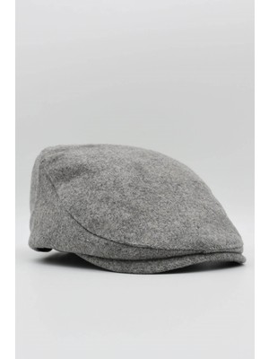 Külah Gri Yün Kışlık London Kasket Şapka