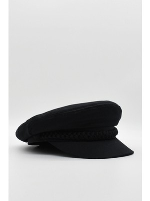 Külah Kadın Kaptan Şapka Yazlık Baker Boy Cap - Siyah
