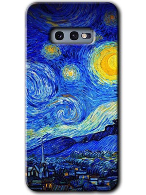 Gramaphone Galaxy S10E Kılıf Hd Desen Baskılı Arka Kapak + Esnek Nano Cam - Starry Night