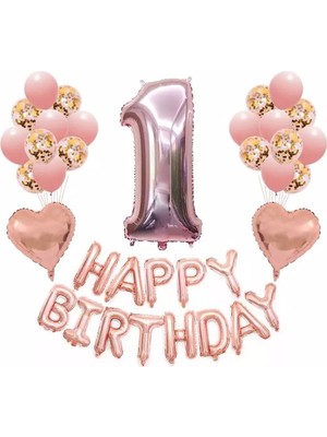 Çıtı Pıtı Store Çıtıpıtıstore Lüks 1 Yaş Happy Bırthday Balon Set