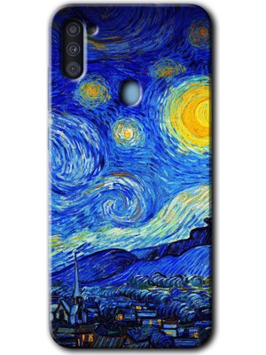 Gramaphone Galaxy A11 Kılıf Hd Desen Baskılı Arka Kapak - Starry Night