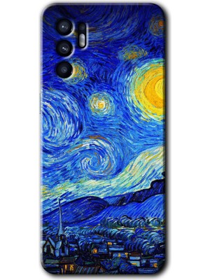 Gramaphone Oppo Reno 6 Kılıf Hd Desen Baskılı Arka Kapak - Starry Night