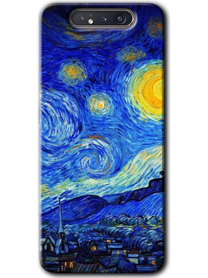 Gramaphone Galaxy A80 Kılıf Hd Desen Baskılı Arka Kapak - Starry Night