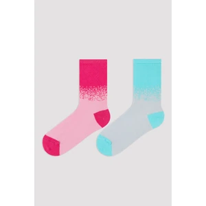 Kız Çocuk Ombre Desenli Renkli 2Li Soket Çorap